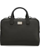 Valas Two-way Zip Holdall Bag, Black, Leather