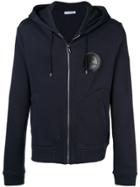 Versace Collection Logo Zip Front Hoodie - Blue