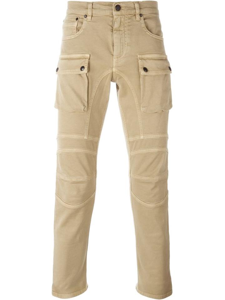 Belstaff Panelled Cargo Jeans, Men's, Size: 30, Nude/neutrals, Cotton/spandex/elastane