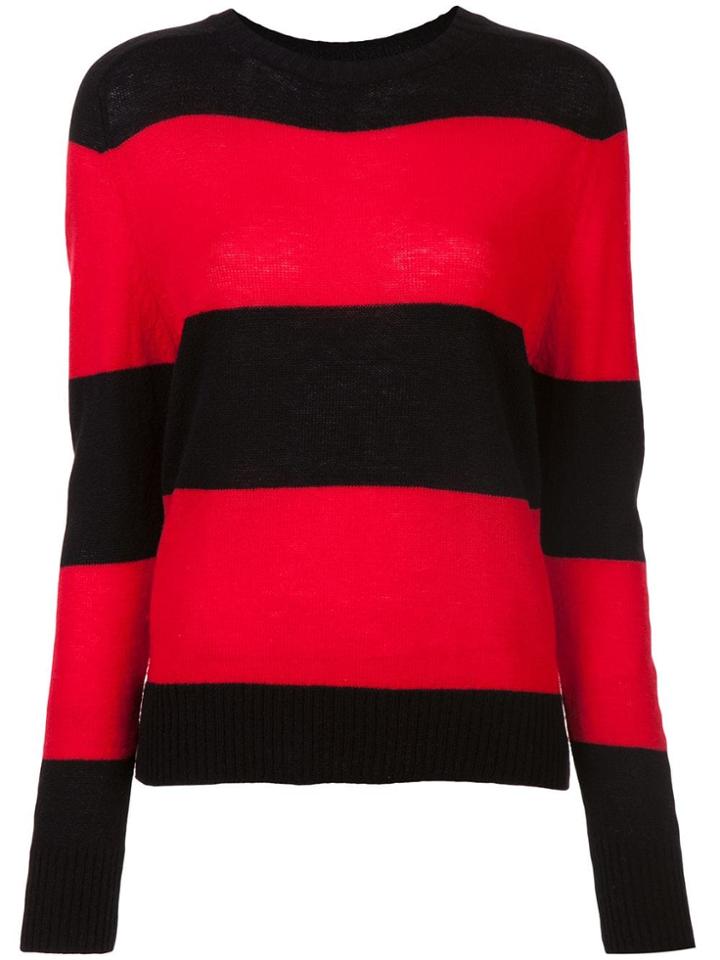 Re/done Striped Crew Neck Sweater - Black
