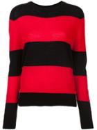 Re/done Striped Crew Neck Sweater - Black