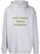 Drôle De Monsieur Script Print Hoodie - Grey