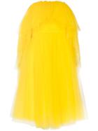 Carolina Herrera Off-the-shoulder Tulle Midi Dress - Yellow