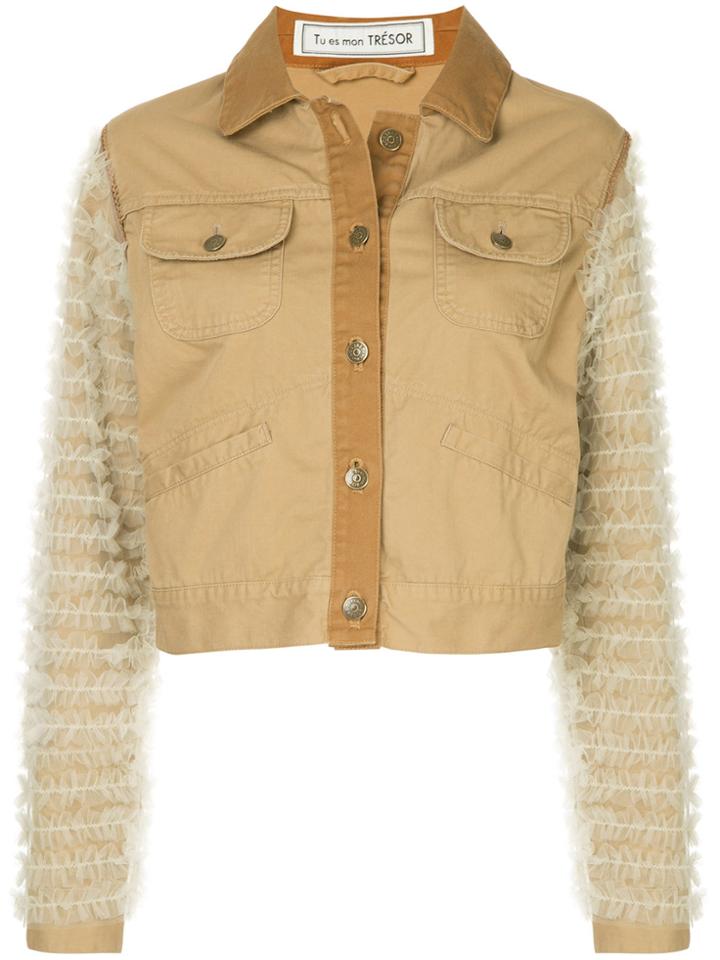 Tu Es Mon Trésor Tulle-embellished Jacket - Brown