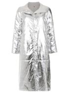 Mara Mac Metallic Long Coat - Grey