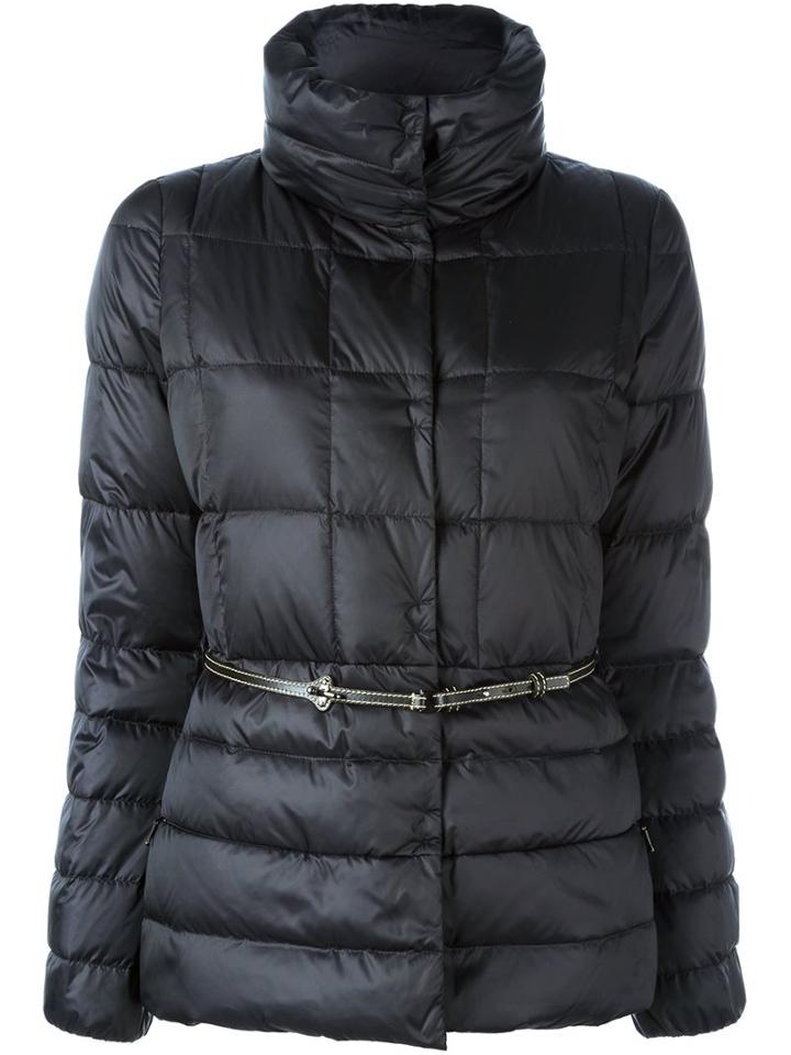 Fay Belted Puffer Jacket, Women's, Size: Medium, Black, Polyester/polyamide/feather Down