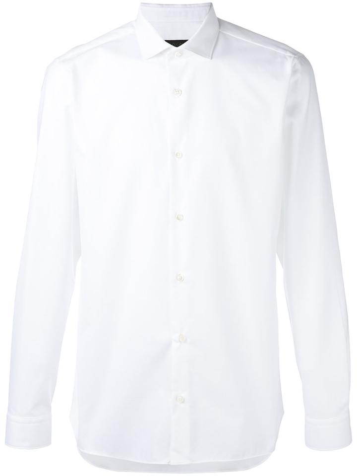 Z Zegna Oxford Shirt, Men's, Size: 38, White, Cotton