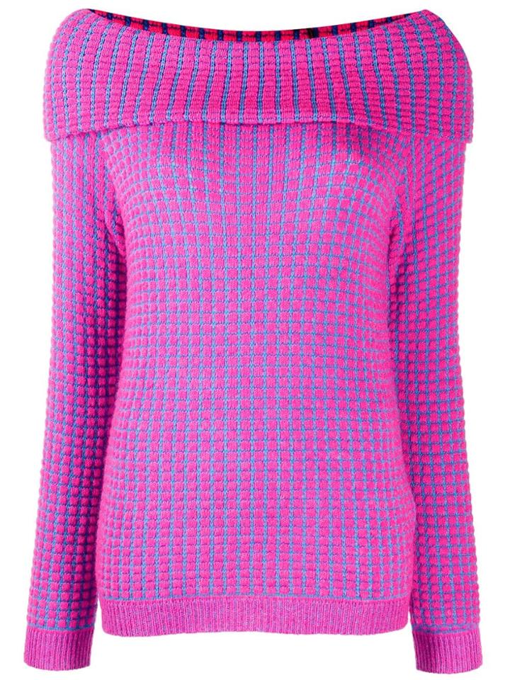 Blumarine Off-the-shoulder Sweatshirt - Blue