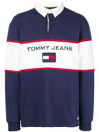 Tommy Jeans Logo Long-sleeve Polo Shirt - Blue