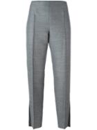 Calvin Klein Collection Pleated Cropped Trousers, Women's, Size: 42, Grey, Silk/virgin Wool