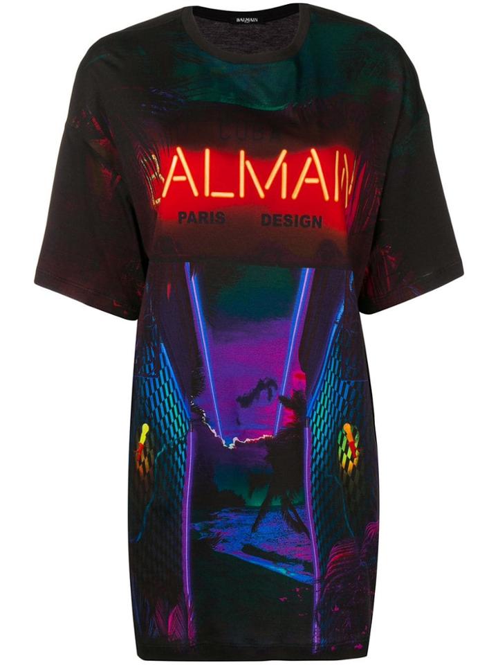 Balmain Oversized Printed T-shirt - Purple