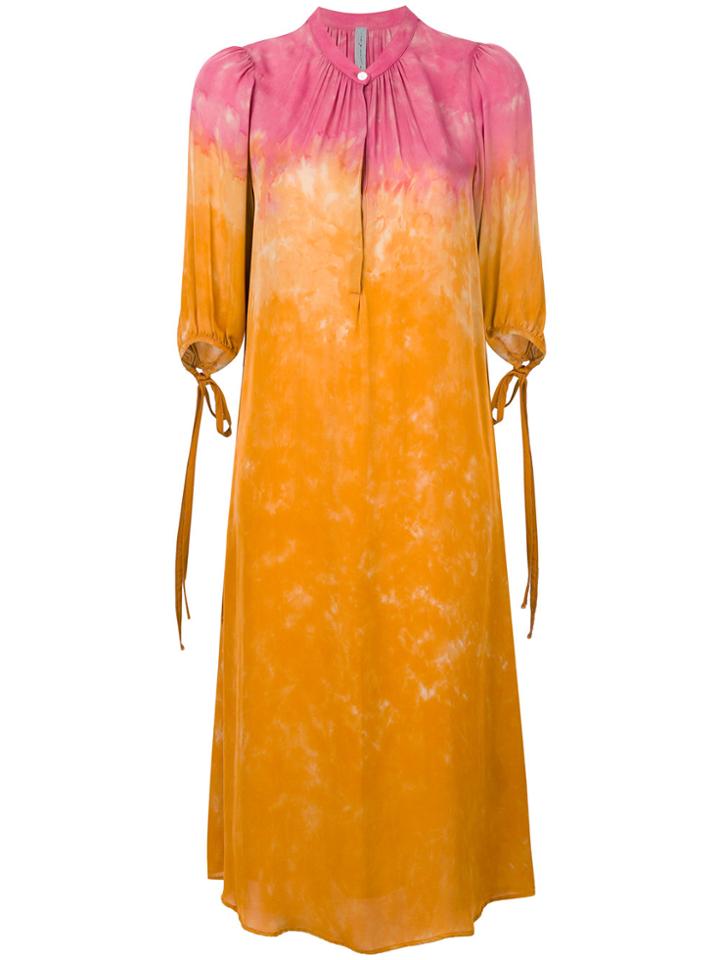 Raquel Allegra Tie-dye Shirt Dress - Yellow & Orange