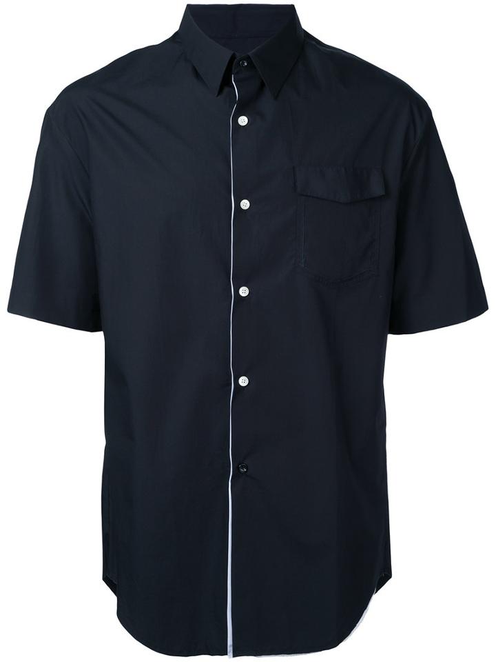 Consistence - Layered Front Shirt - Men - Cotton - 50, Black, Cotton