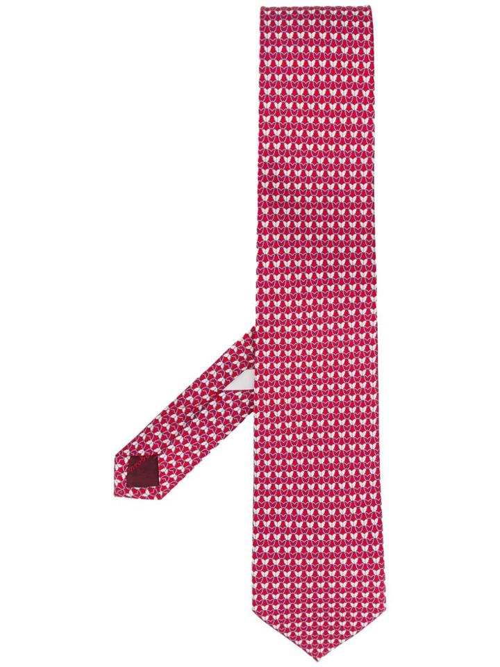 Salvatore Ferragamo Butterfly Print Tie - Red