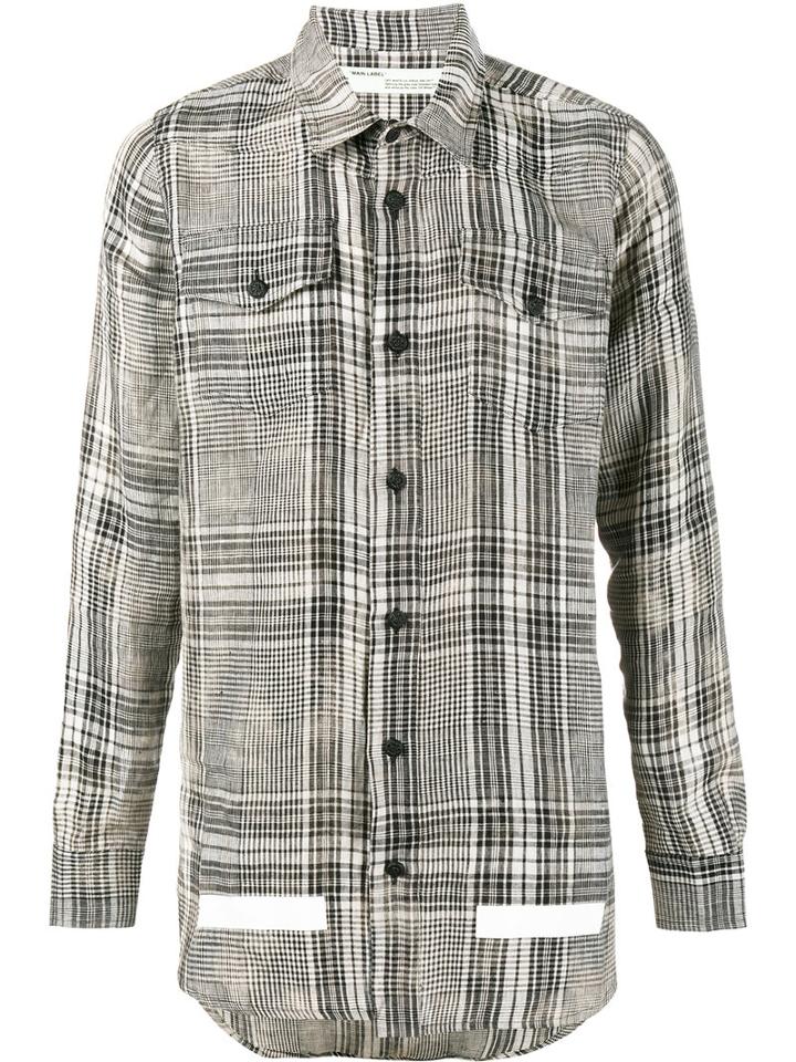 Off-white Checked Shirt, Size: Xl, Nude/neutrals, Linen/flax