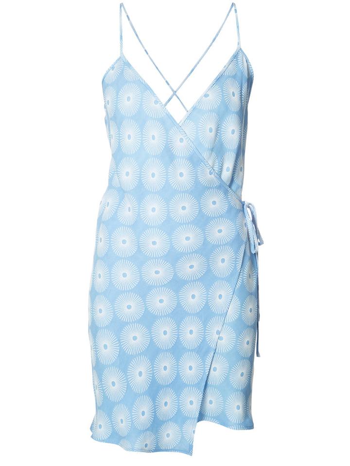Diane Von Furstenberg - Sleeveless Side Tie Dress - Women - Cotton - 6, Blue, Cotton