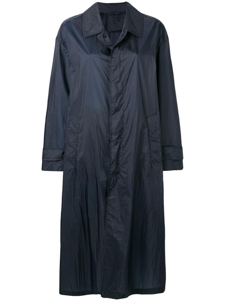 Mackintosh Navy Nylon Oversized Coat Lm-100b - Blue