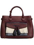 Burberry The Medium Banner With Fringed Pocket - Red