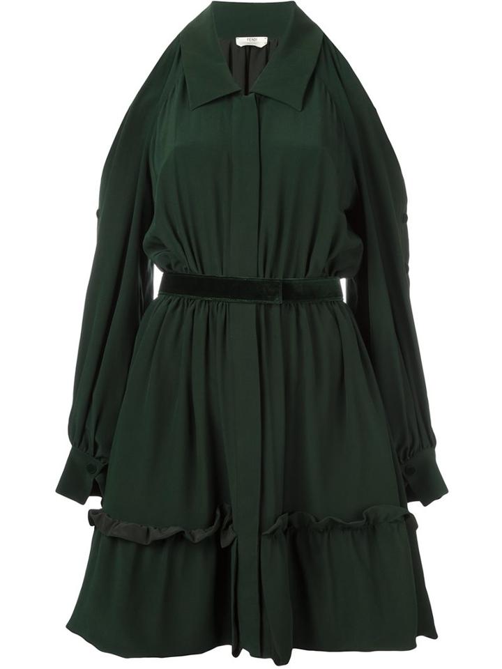 Fendi Cold Shoulder Shirt Dress
