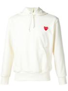 Comme Des Garçons Play - Heart Application Hoodie - Men - Polyester - Xl, White, Polyester