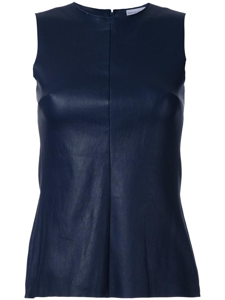 Scanlan Theodore Stretch Tank Top, Women's, Size: 8, Blue, Calf Leather