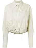 Sonia Rykiel Striped Drawstring Hem Shirt - Neutrals