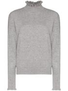 Chloé Cashmere Ruffle Detail Sweater - Grey