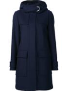 Proenza Schouler Hooded Coat, Women's, Size: 8, Blue, Nylon/polyester/cupro/lamb Fur