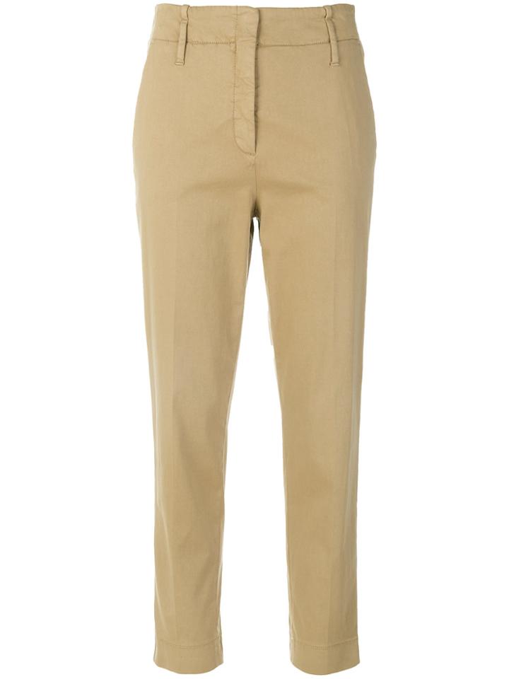 Luisa Cerano Cropped High Waisted Trousers - Brown