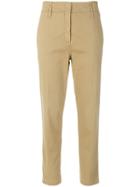 Luisa Cerano Cropped High Waisted Trousers - Brown
