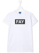 Fay Kids Teen Logo Print T-shirt - White