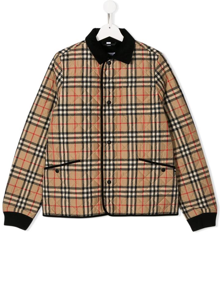 Burberry Kids Teen Culford Vintage Check Jacket - Neutrals