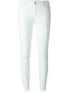 Ermanno Scervino Ripped Frayed Skinny Jeans, Women's, Size: 44, White, Cotton/spandex/elastane