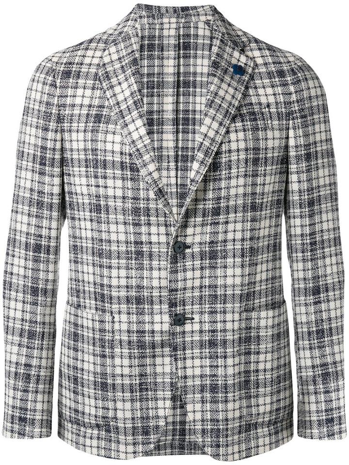 Lardini - Checked Blazer - Men - Cotton/acrylic/polyamide/wool - 48, Blue, Cotton/acrylic/polyamide/wool