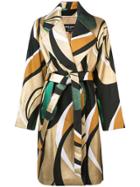 Rochas Printed Belted Coat - Multicolour