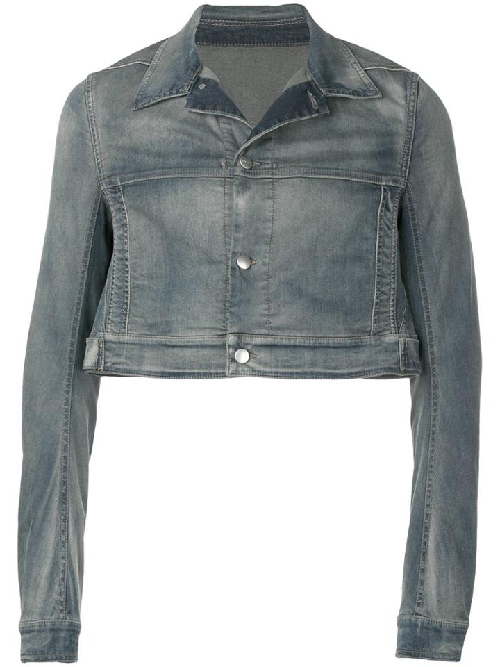 Rick Owens Cropped Jean Jacket - Blue