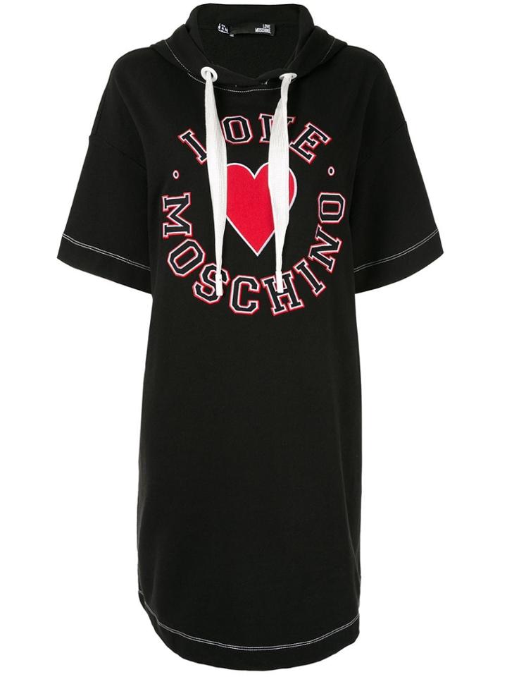 Love Moschino Logo Hooded Dress - Black