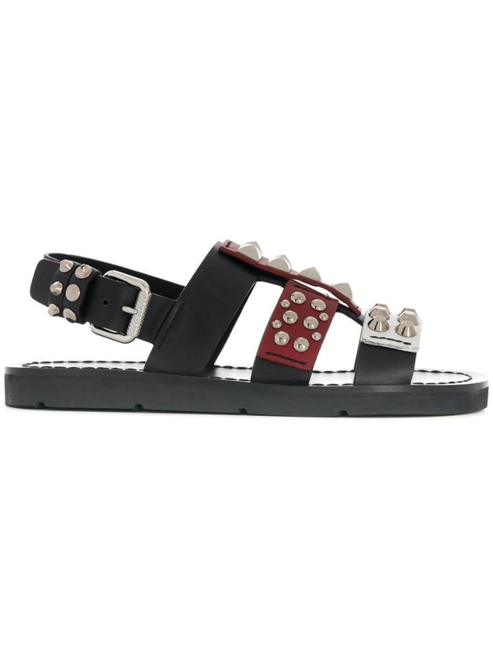 Prada Spike Caged Sandals - Black