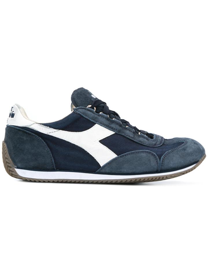 Diadora Stonewash Canvas And Suede Trainers - Blue