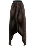 By Malene Birger Pleated Asymmetric Skirt - Brown
