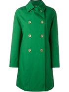 Mackintosh Double Breasted Coat, Women's, Size: 40, Green, Cotton/nylon/cupro/wool