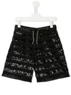 Diesel Kids Sequin Embellished Shorts, Girl's, Size: 8 Yrs, Black