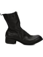 Guidi Distressed Zip-up Boots - Black