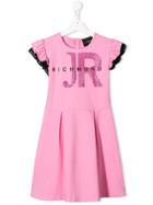 John Richmond Junior Sequin Logo T-shirt Dress - Pink