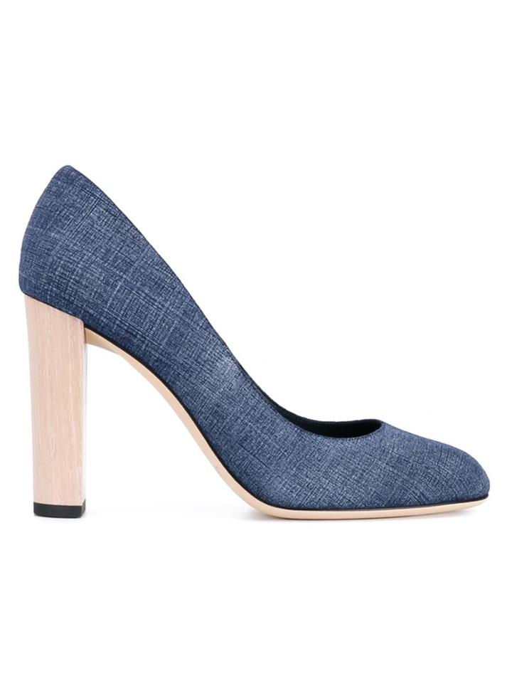 Jimmy Choo Laria Denim Wood Pumps