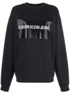 Calvin Klein Jeans Patent Logo Patch Sweatshirt - Black