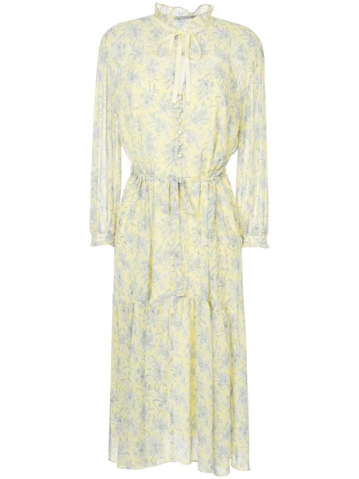 Cityshop Floral Print Long Dress - Yellow & Orange