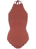 Marysia Mott Malliot High Neck Scalloped Swimsuit - Pink