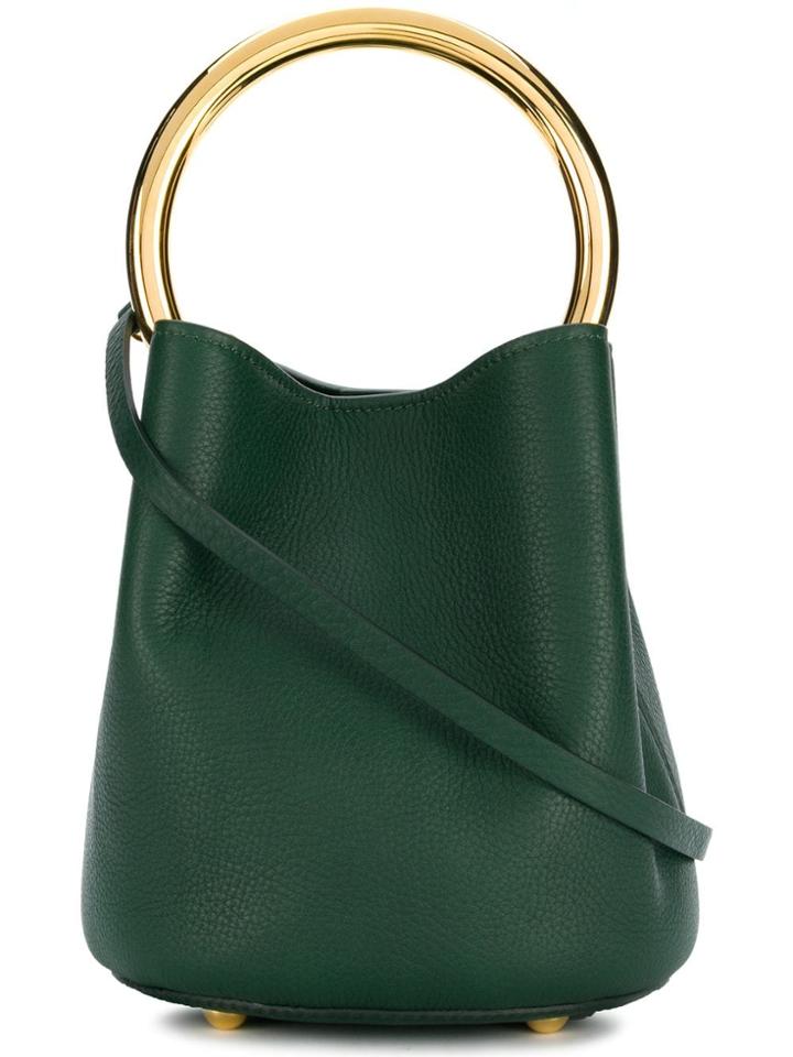 Marni Metallic Handle Tote Bag - Green