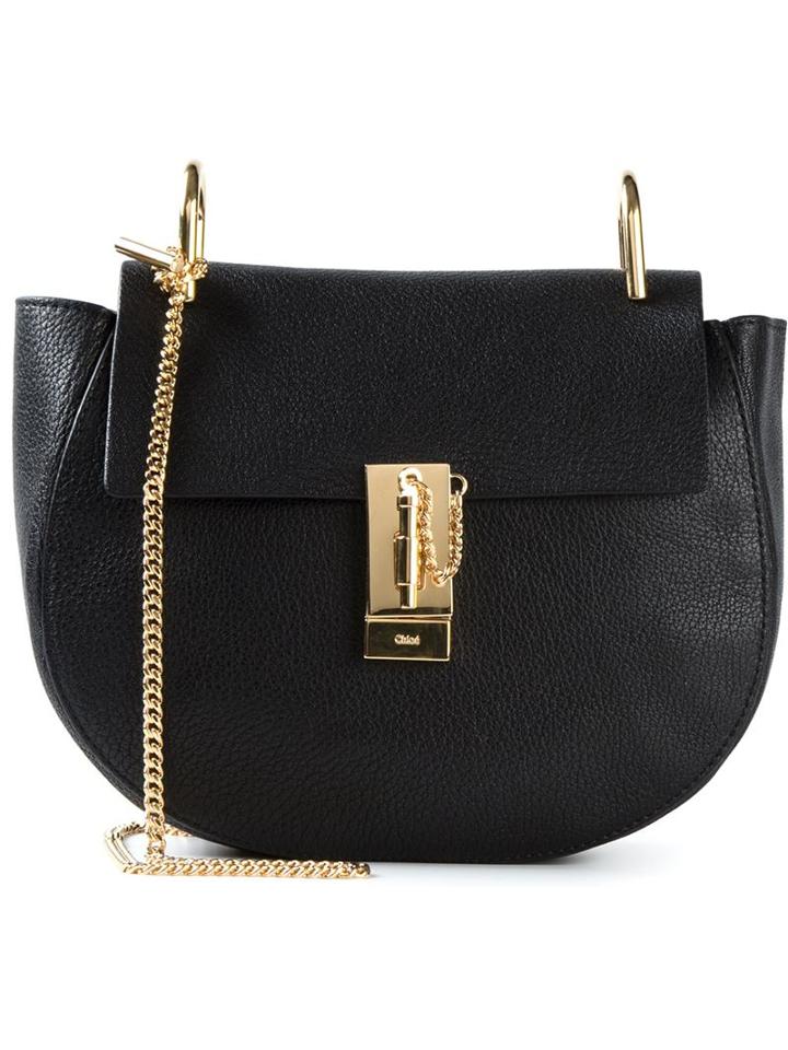 Chloé 'drew' Shoulder Bag, Women's, Black, Calf Leather/leather